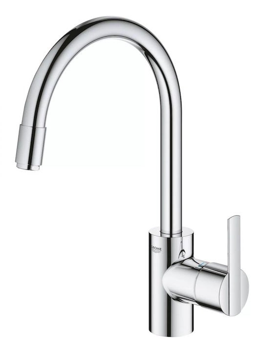 Grohe Μπαταρία Κουζίνας Πάγκου με Αποσπώμενο Ντουζ Ασημί