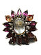 925 Silver Ring Natural Aquamarine Rhodolite Sapphires Size 14.5