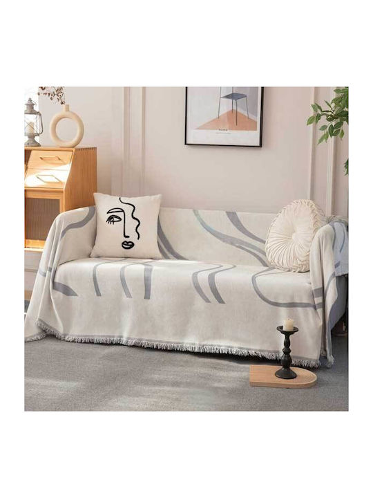 SpitiBazaar Überwürfe Set 3 Stück Chenille Graue
