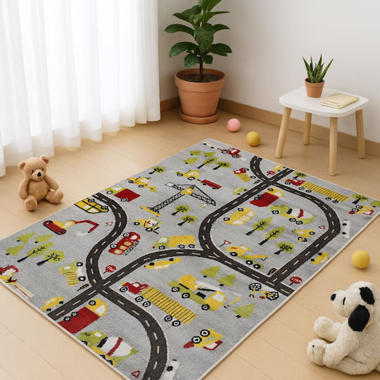 Saray Home 3d City Adventure Детско килимче Сив 133x170см