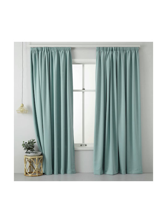 Saray Home Vorhang mit Bleistiftfalten Türkis 140x280cm