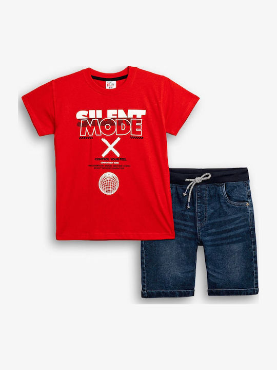 Funky Kinder-Set mit Shorts Sommer 2Stück Rot