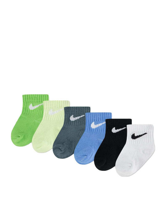 Nike Детски Чорапи За Глезена Swoosh Зелени 6 Чифта