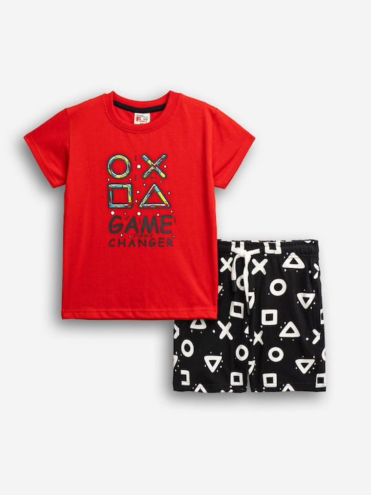 Funky Kids' Set with Shorts Summer 2pcs Red