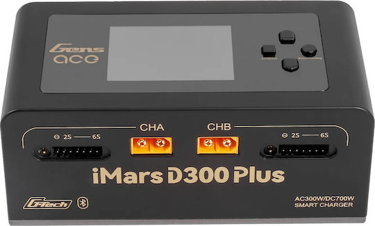 Gens Ace Imars D300 Plus Умно Зарядно Устройство Двуканално G-tech Bluetooth Контрол чрез Приложение Eb Черно