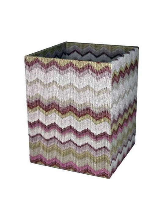 Кошче за отпадъци от кожа с дизайн зиг-заг розово 22x22x28 см