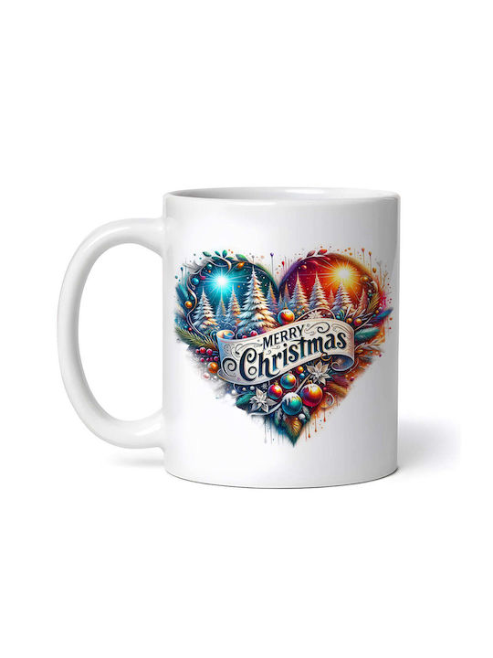 Marry Christmas Heart Ivona Ornament de masă de Crăciun Cană Alb