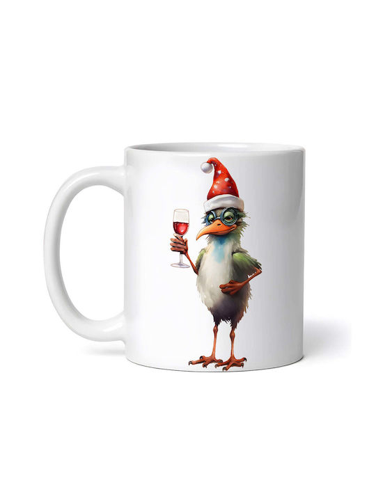 Chickie Bird Ornament de masă de Crăciun Cană Alb