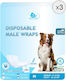 3 X 12 Pcs Clean Pets Diapers Medium-sized Male Dogs M 38-58 Cm