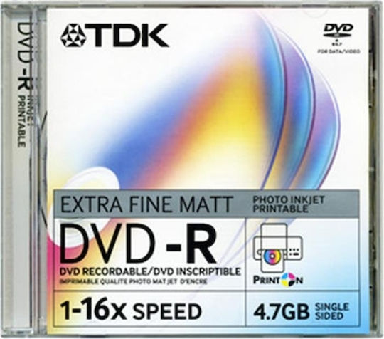 Dvd-r Tdk Printable Extra Fine Matt Jual Case 10 Discs