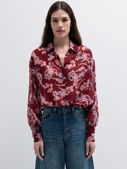 Women's Floral Long Sleeve Shirt Floral