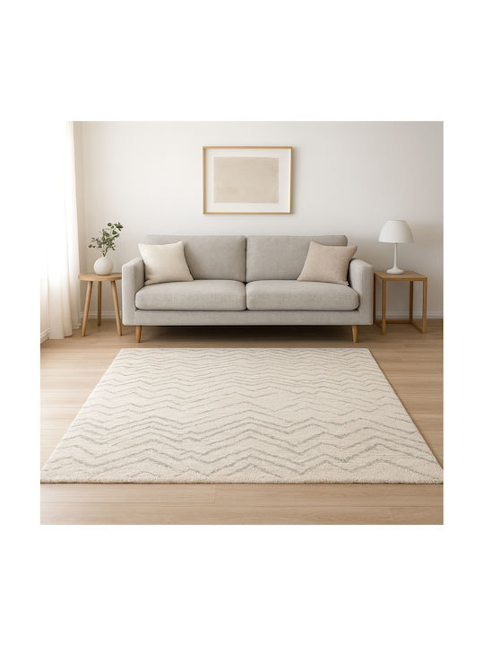 Shaggy Noelia Covor Rectangular Cremă-gri