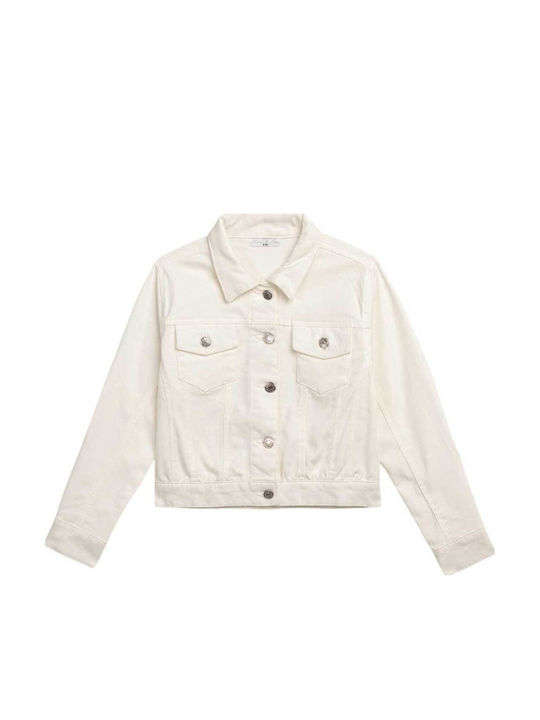Kids' Denim Jacket Ecru