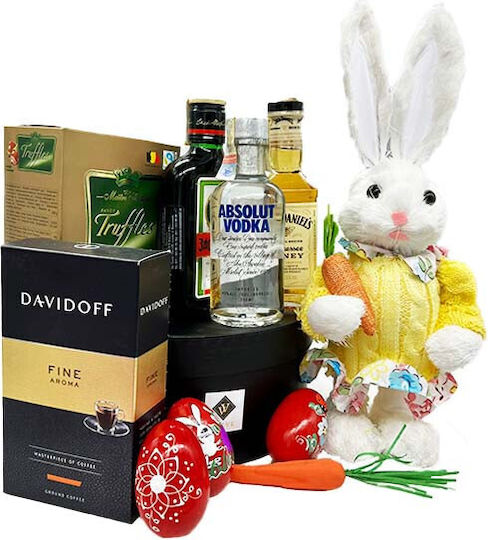 Пакет Happyeaster Декоративен Заек Jack Daniels Absolut Vodka Jagermeister Трюфели Davidoff Кафе