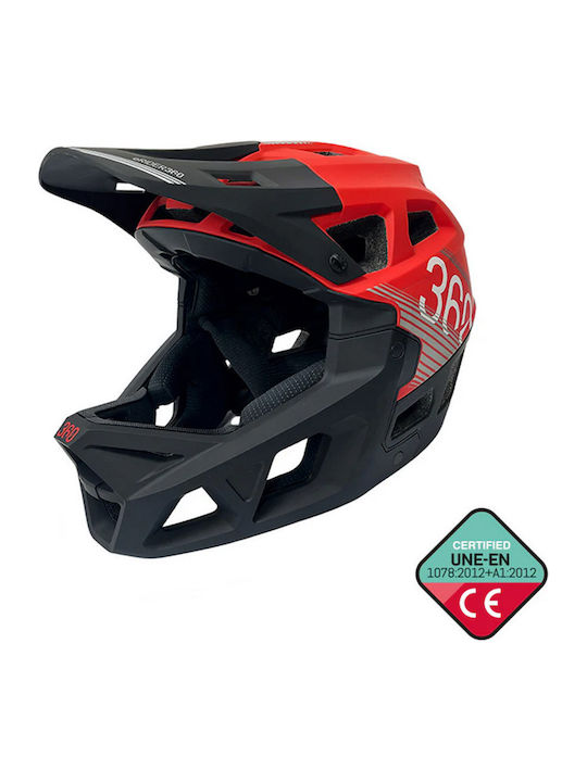 Erider360 Integra Sport Volles Gesicht Fahrradhelm Schwarz