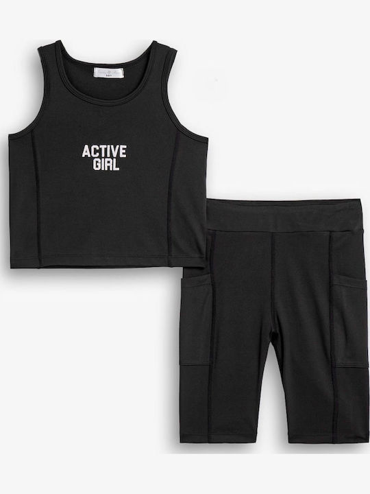 Funky Kids' Set with Leggings Summer 2pcs Black