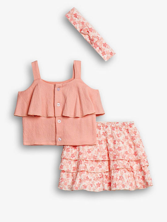 Funky Set De Îmbrăcăminte Pentru Copii Cu Fustă Roz 2 Bucăți Funky Set De Îmbrăcăminte Pentru Copii Cu Fustă Roz 2 Bucăți