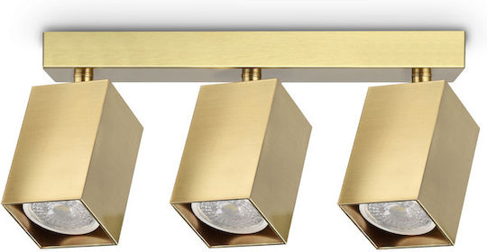Ideal Lux Dynamite Pl4 Square Τριπλό Σποτ με Ντουί GU10