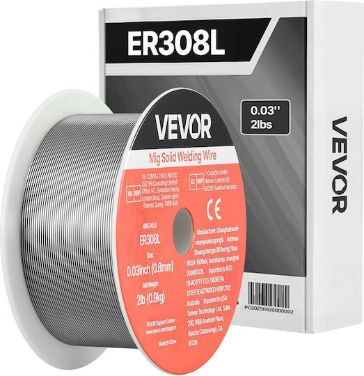 Компактна Заваръчна Тел Mig Vevor Er308l 0,8mm 0,9kg Заваръчна Тел От Неръждаема Стомана Ниско Пръскане Високо Захранване Газова Заварка За Всички Позиции