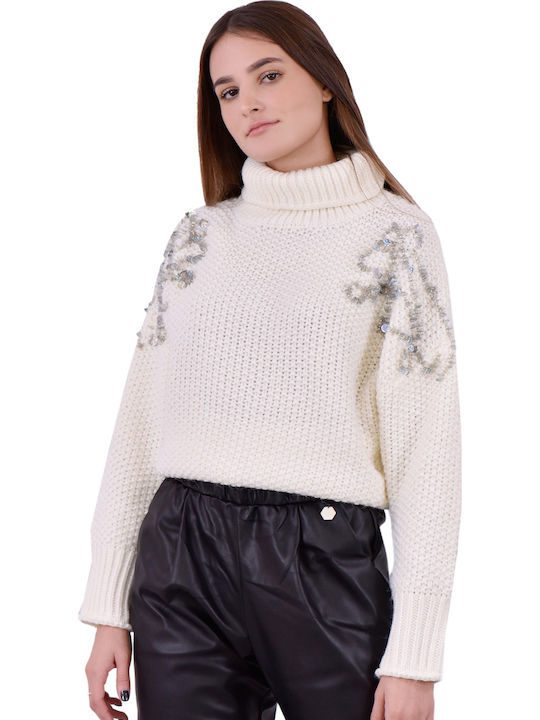 Women's Sweater Turtleneck White