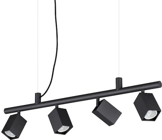 Ideal Lux Sp4 Square Κρεμαστό Φωτιστικό Μαύρο