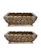 Velve Bol Decorativ Ceramică Ecru 26x13.5x14cm 2buc