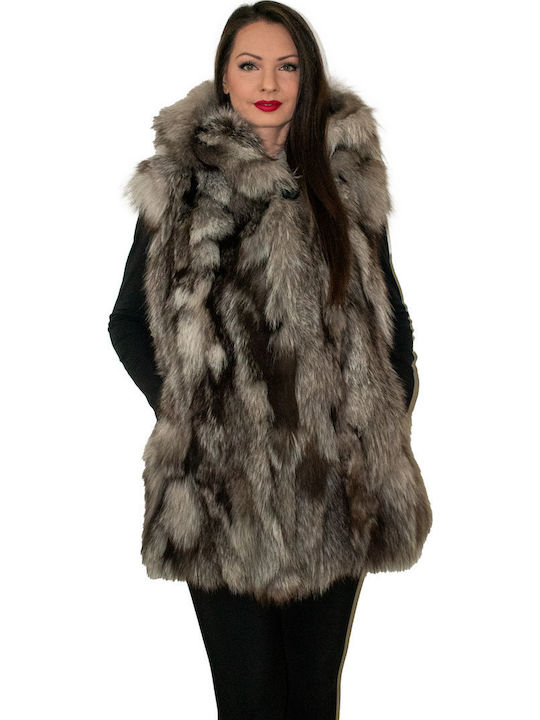 Women's Sleeveless Short Fur Multicolour