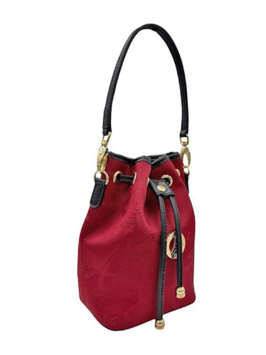 La tour Eiffel Fabric Women's Drawstring Bag Red