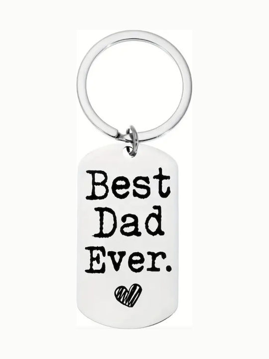 Ασημένιο Μπρελόκ “best Dad Ever” Ανοξείδωτο Ατσάλι
