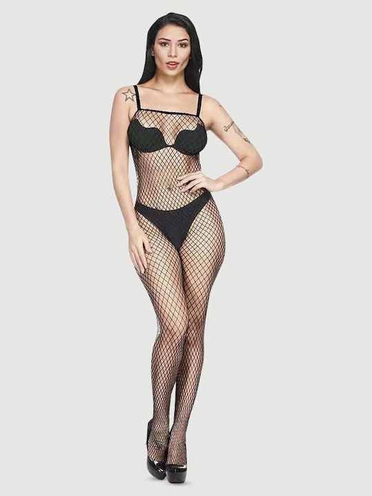 Ολόσωμο Διχτυωτό Καλσόν Ανοιχτό Καβάλο Pamela Crotchless Fishnet Bodystocking Μαύρο
