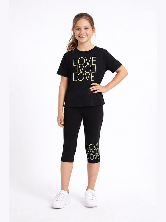 Kids' Set with Leggings Summer 2pcs Black