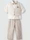 Kinder-Set mit Hose Sommer 3Stück Beige