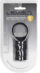 Silicone Cockring Ribbed Sleeve Black