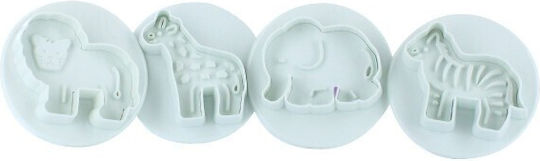 Cookie Cutter Set Lion Elephant Giraffe Zebra Spring X4 43x55mm