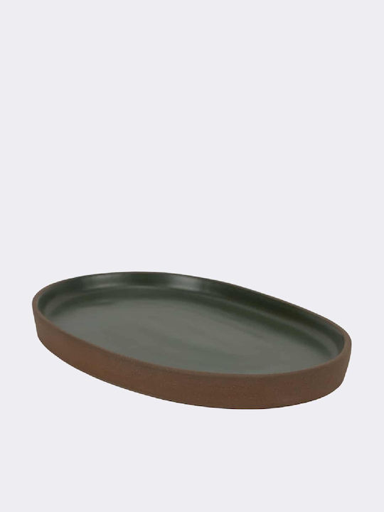 Maria Portugal Serving Platter Oval made of Porcelain Gray 29.5x18.5cm