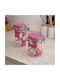 Galifas Set of 2 Plastic Food Jars for Sugar Cereals Pasta with Lid Pink 2 Pieces