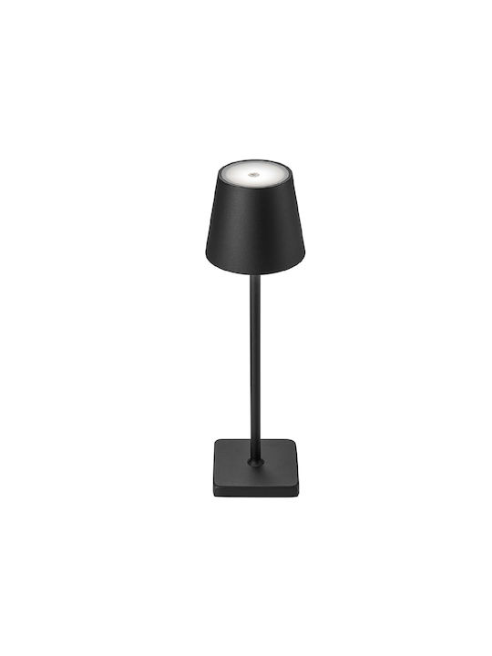 Phos Plastic Table Lamp LED with Black Shade and Base