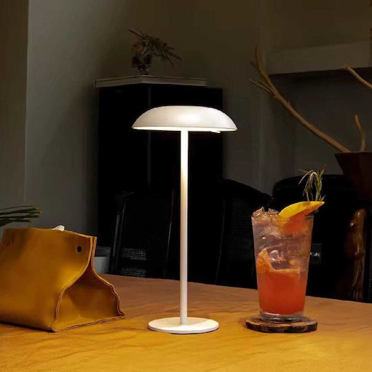 Phos Metal Table Lamp LED with Orange Shade and Base