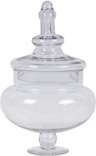 Glass Sweet Jar with Lid Transparent 23x23x35.6cm