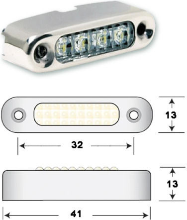 Attwood Lampă De Tavan Led 41x14mm Pentru Montare Orizontală Albastră