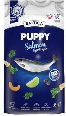 Baltica 3kg Trockenfutter ohne Getreide für Welpen mittlerer & großer Rassen mit Lachs