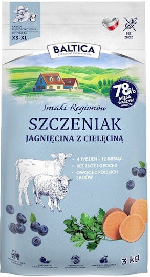 Baltica 3kg Trockenfutter ohne Getreide für Welpen mit Lamm