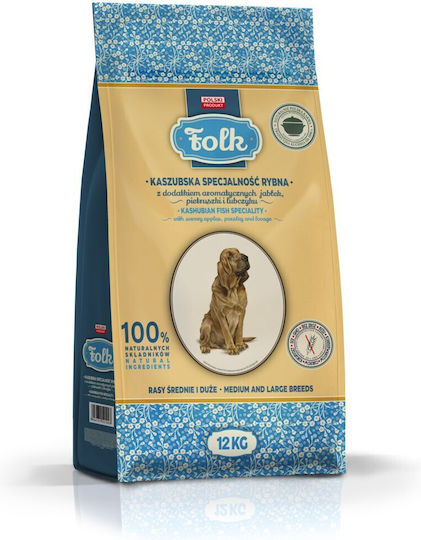 Dog Food 12kg Dry Food Grain-Free for Adult Medium & Large Breed Dogs with Fish