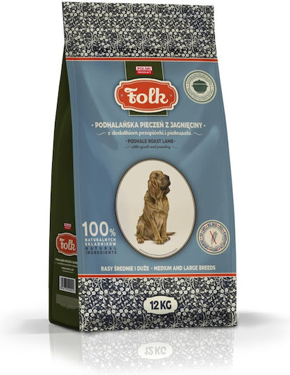 Dog Food 12kg Hrană Uscată pentru Câini de Rase Medii & Mari fără Cereale cu Miel și Prepeliță