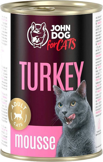 John Dog Υγρή Τροφή για Γάτες με Γαλοπούλα χωρίς Σιτηρά 400gr