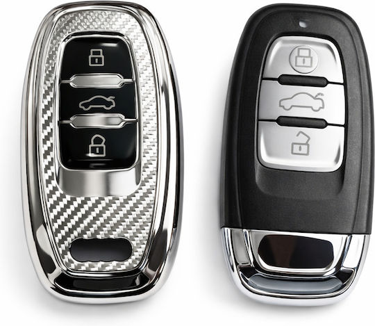 Θήκη Προστατευτική Tpu Κλειδί Audi Carbon Fiber Νικελ-μαυρο