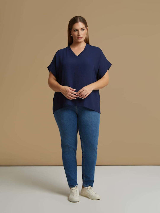 Mat Fashion Bluza Damă Mâneci Scurte cu Decolte...