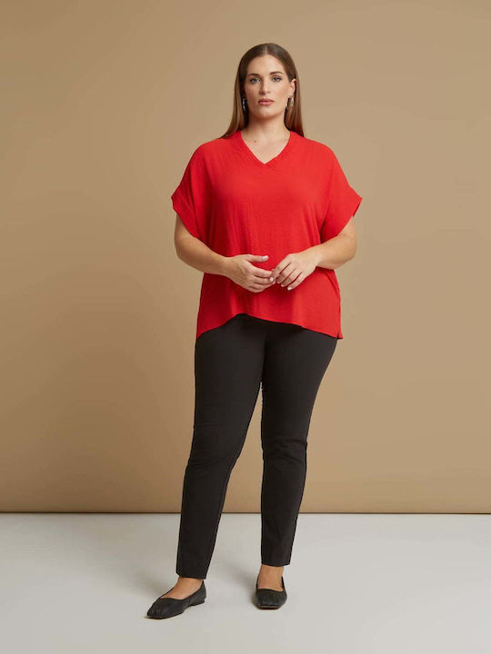 Mat Fashion Bluza Damă Mâneci Scurte cu Decolte...