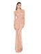 Maxi Dress for Wedding Christening Drape with Lace Pink