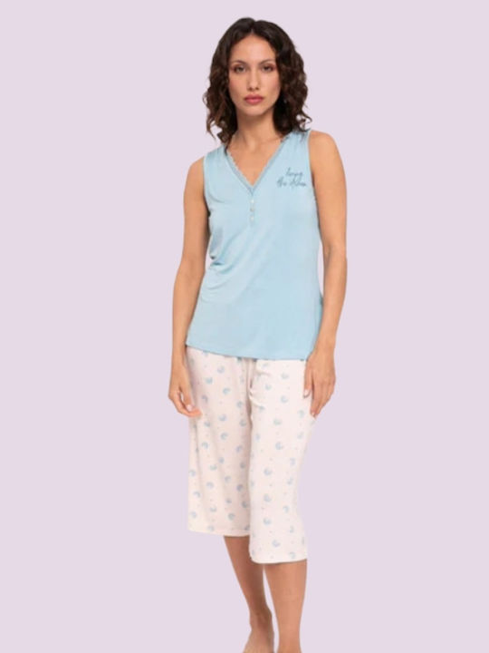 Muydemi Set Pijamale pentru Femei Albastru